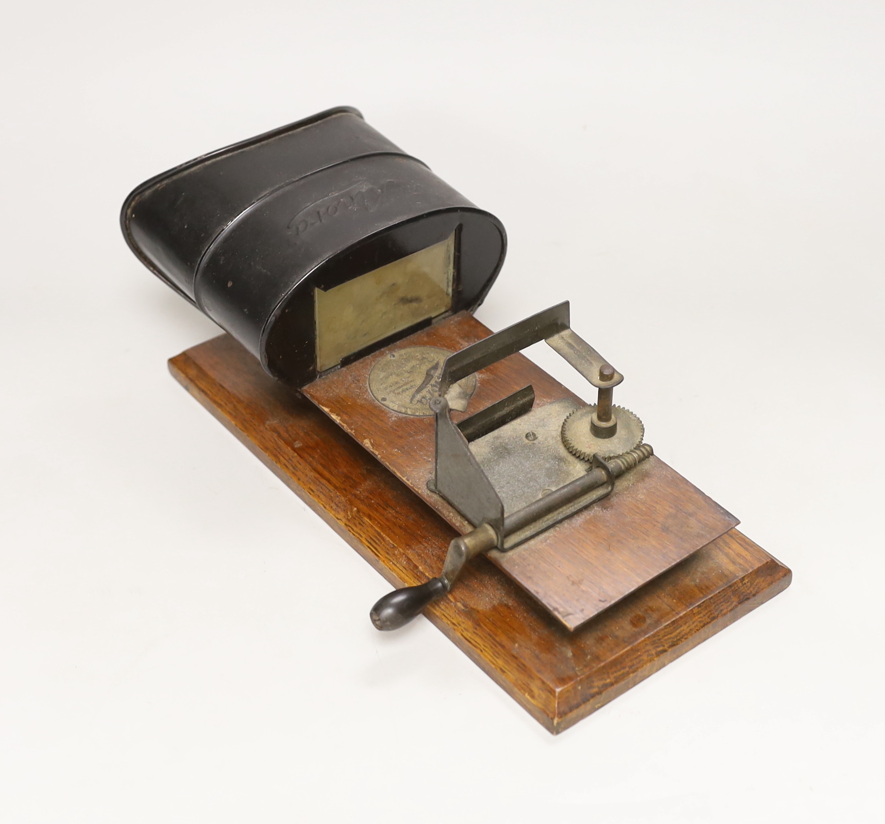 The Kinora flip book viewer, 30cm long